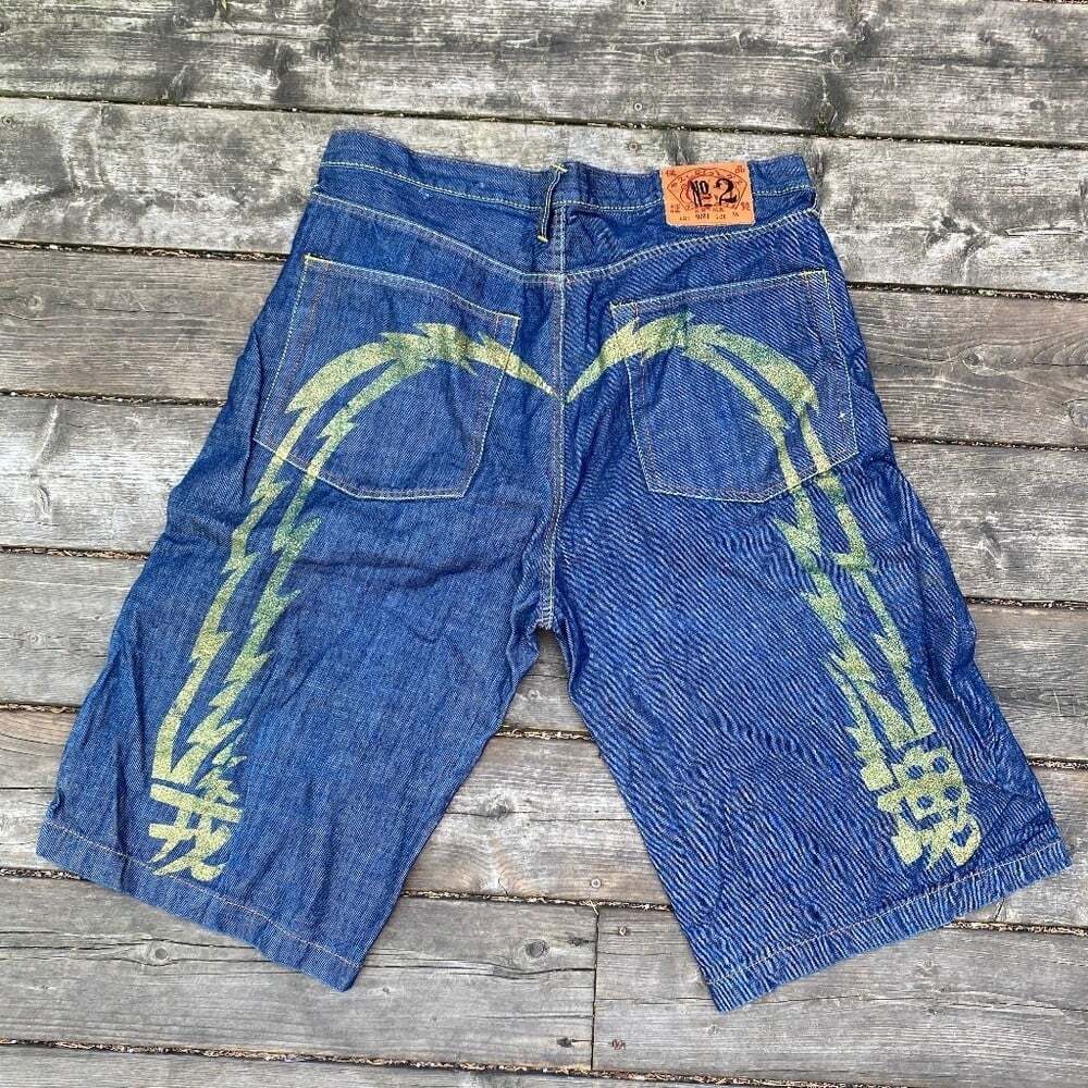 Vintage Evisu Diacock Jean Shorts Size 38